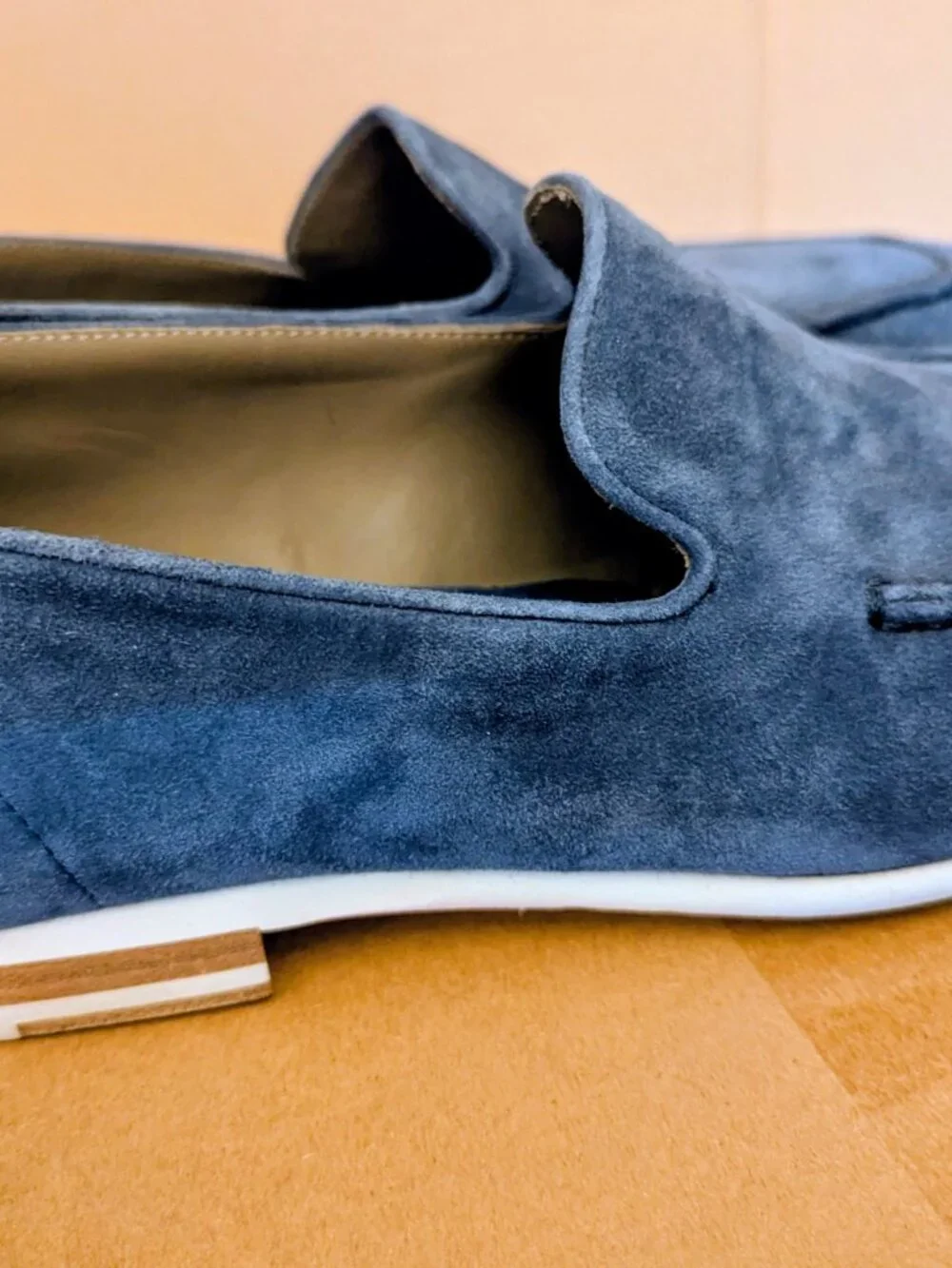 SARTORI Men's Loafers, Blue Suede Made in Italia Size 42 (8.5 to 9)